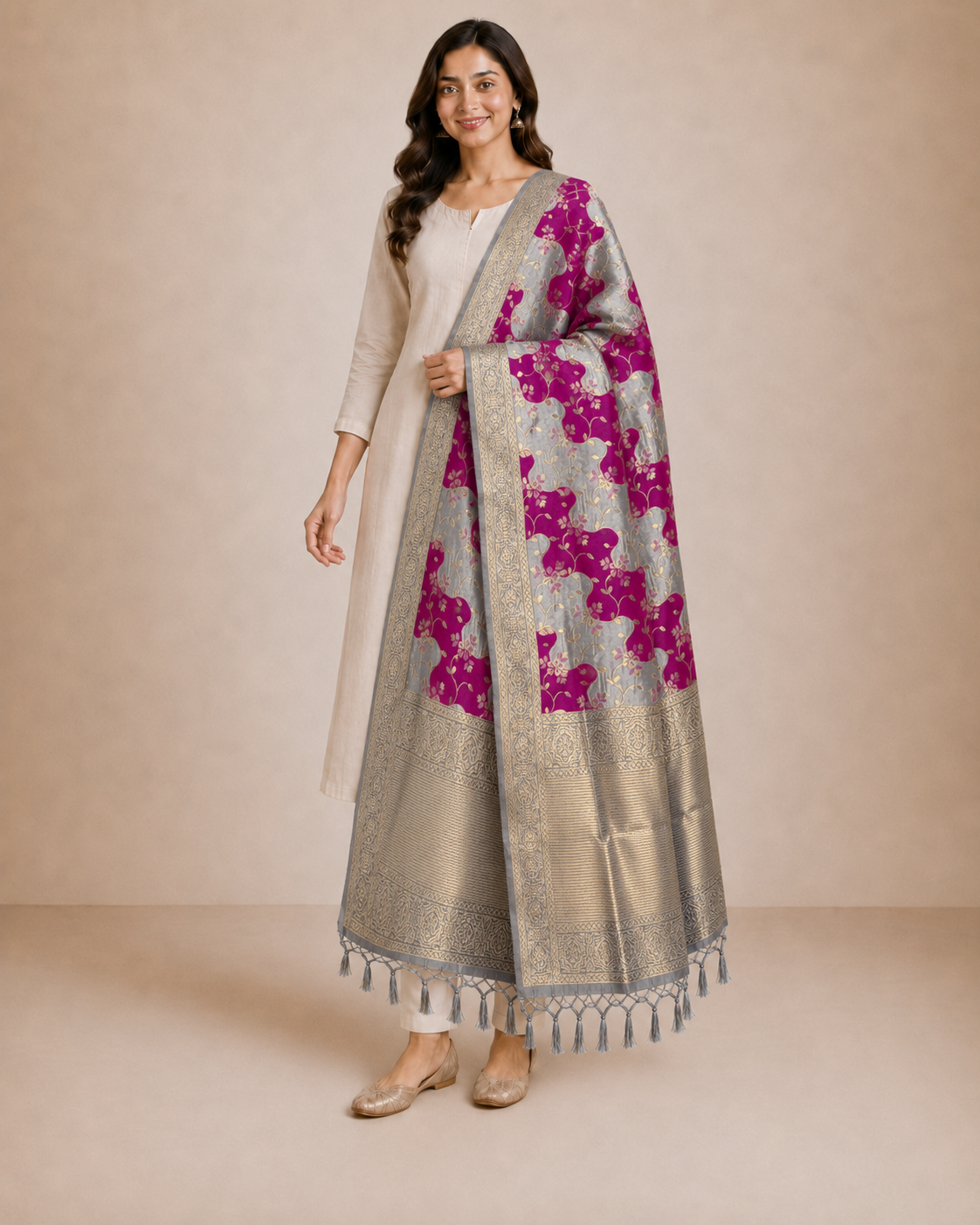 BANARASI RANGKAAT SILK DUPATTA