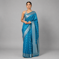 Ocean Cerulean Katan Silk Saree