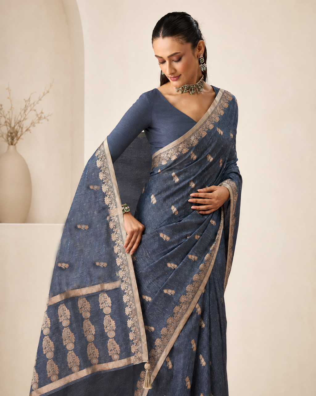 Banarasi Silk Linen Saree