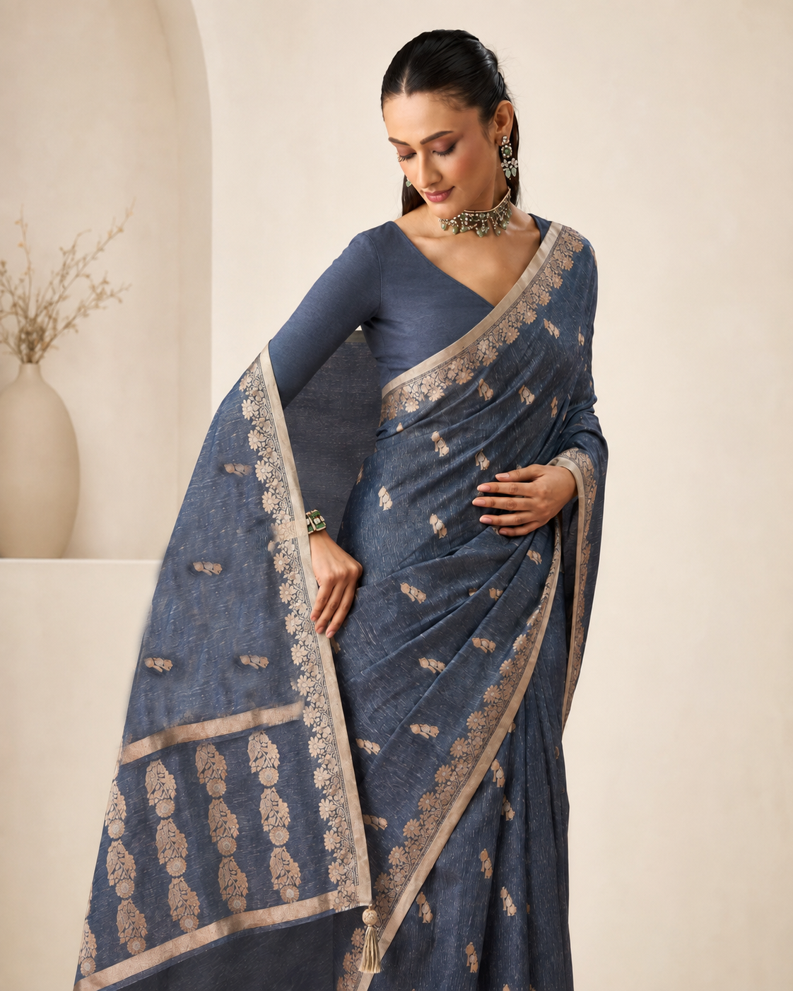 Banarasi Silk Linen Saree