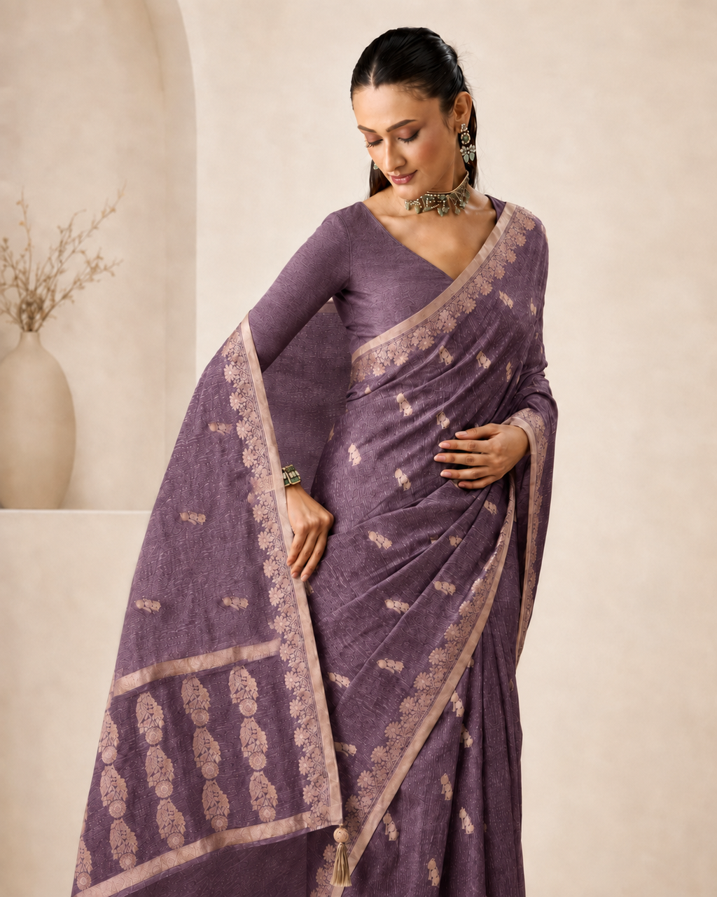 Banarasi Silk Linen Saree