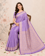 Banarasi Light Purple Katan Satin Silk Saree