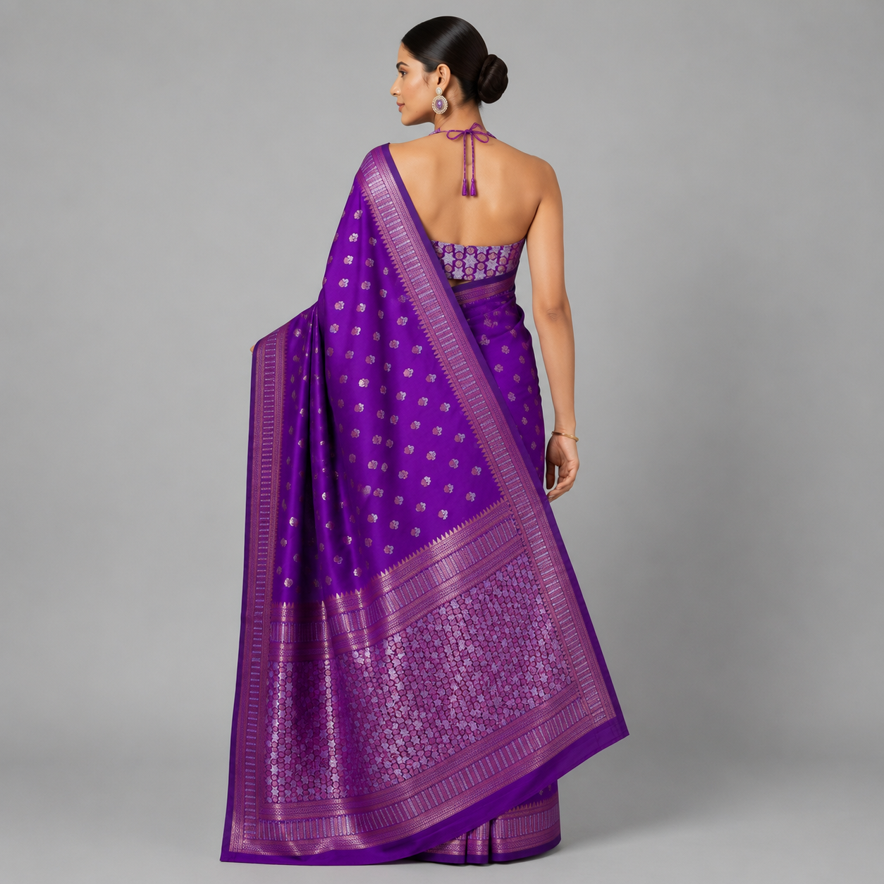 Royal Orchid Purple Katan Silk Saree
