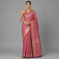 Vintage Rose Pink Katan Silk Saree