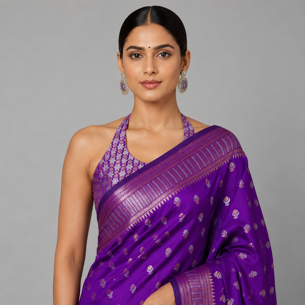 Royal Orchid Purple Katan Silk Saree