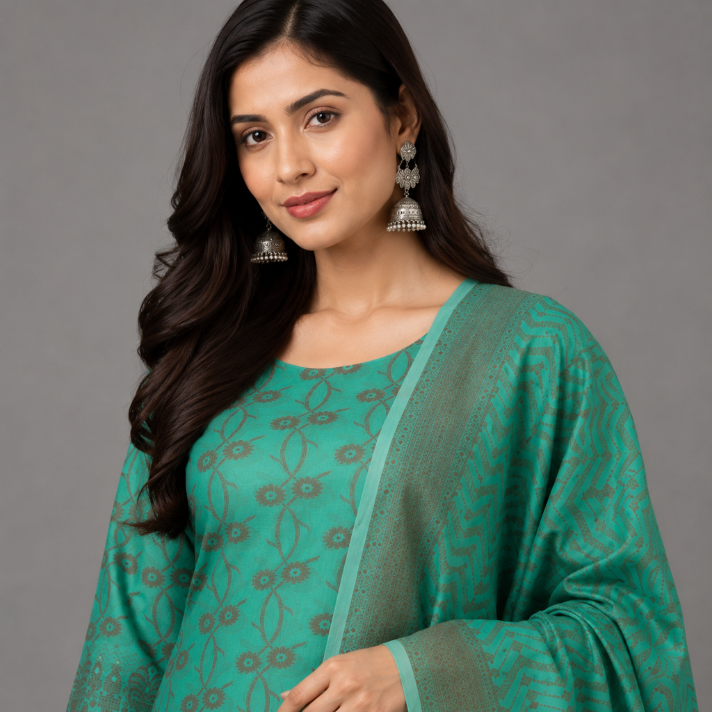 Emerald Mint Jacquard Suit