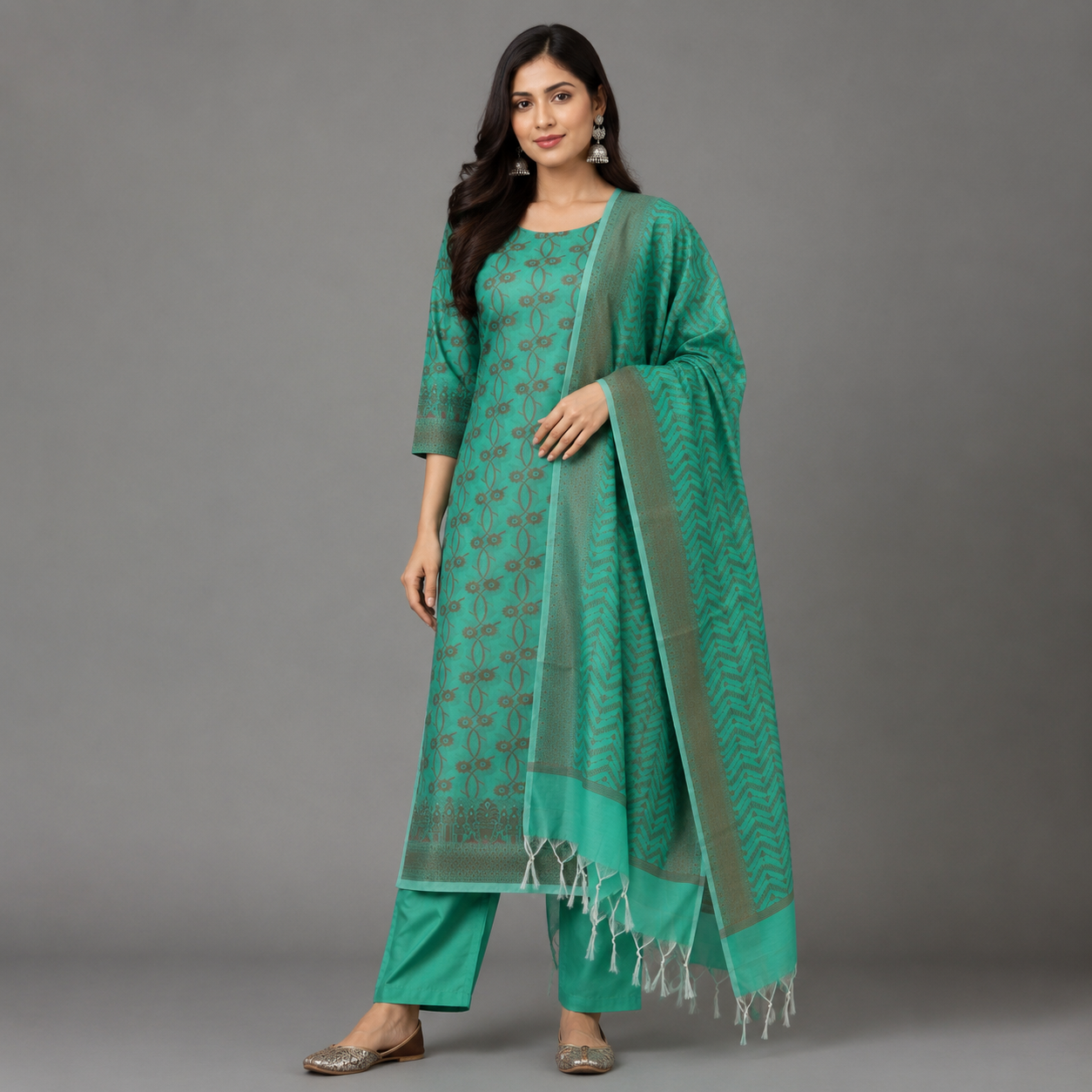 Emerald Mint Jacquard Suit