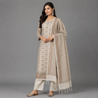 Ivory Cream Heritage Banarasi Suit