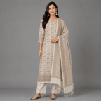 Ivory Cream Heritage Banarasi Suit