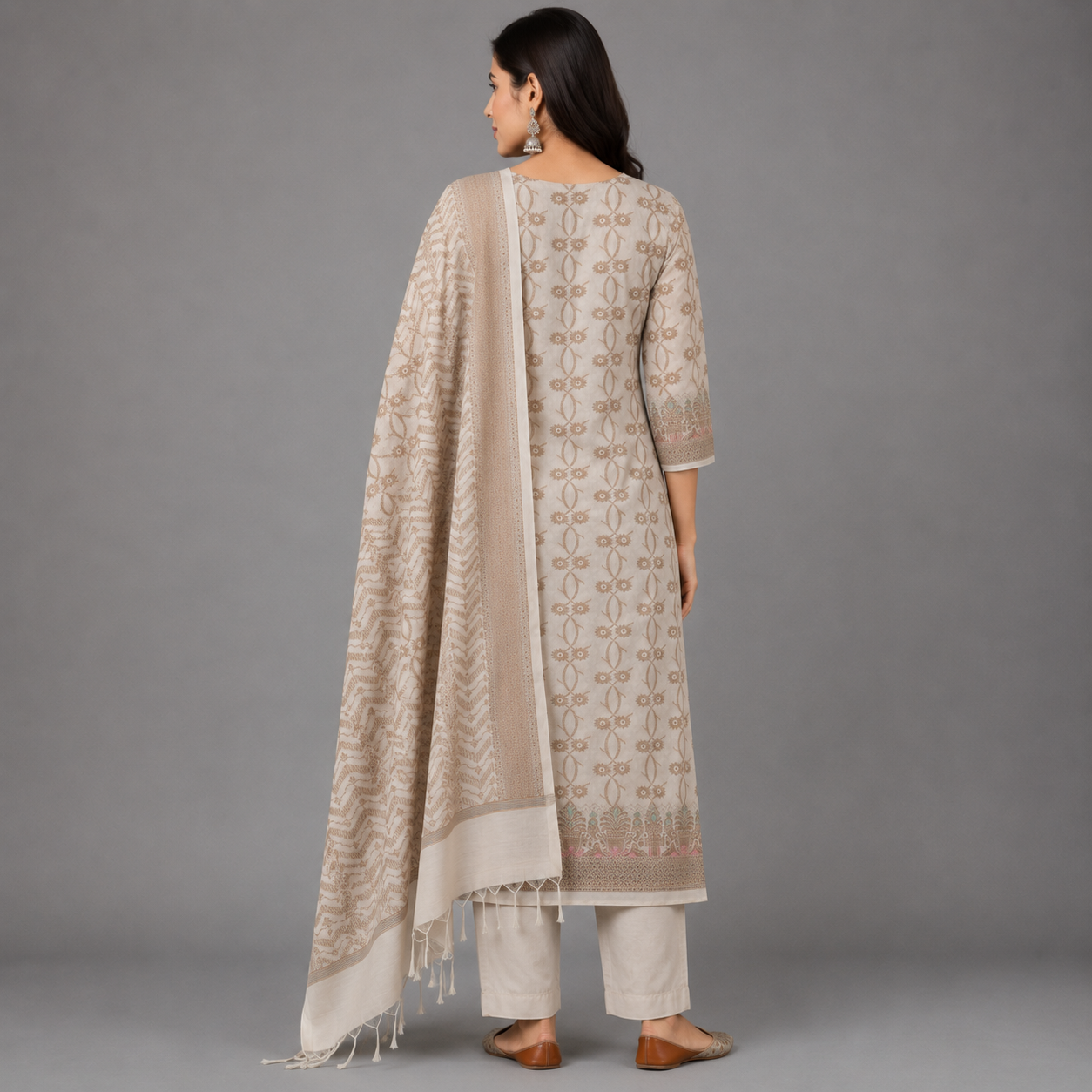 Ivory Cream Heritage Banarasi Suit