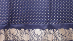 Banarasi Cross Blue Shades Booti Pattern Mashru Silk Saree