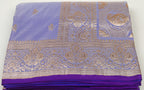 Banarasi Bluish Grey Katan Satin Silk Saree
