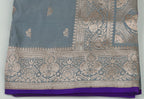Banarasi Dusty Grey Katan Satin Silk Saree