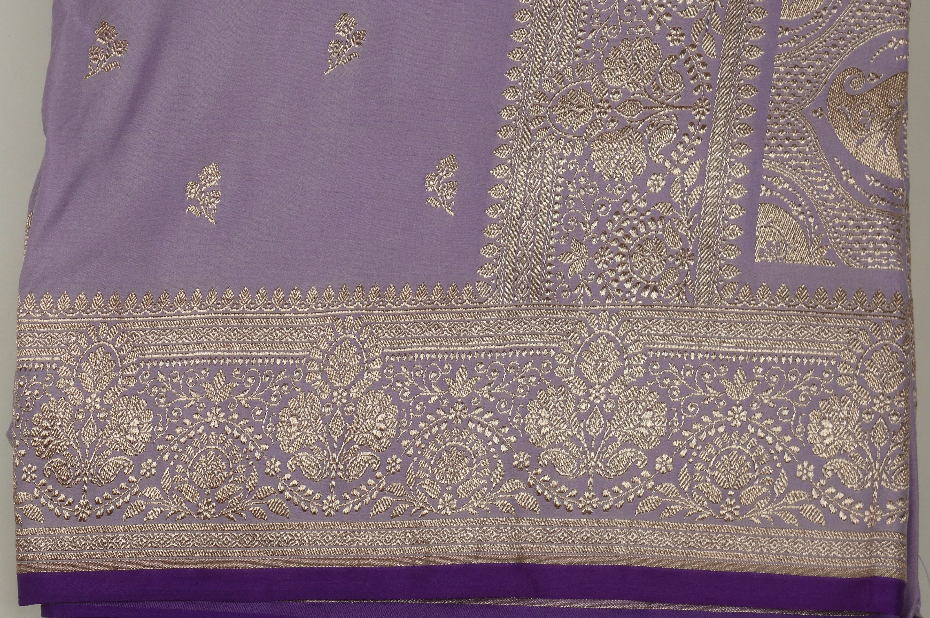 Banarasi Light Purple Katan Satin Silk Saree