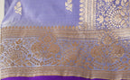 Banarasi Bluish Grey Katan Satin Silk Saree