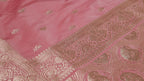 Banarasi Dusty Peach Katan Satin Silk Saree
