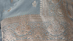 Banarasi Dusty Grey Katan Satin Silk Saree
