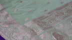 Banarasi Dusty Green Katan Satin Silk Saree