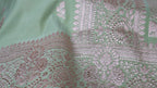 Banarasi Dusty Green Katan Satin Silk Saree