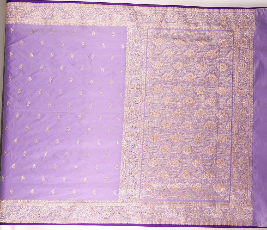 Banarasi Light Purple Katan Satin Silk Saree