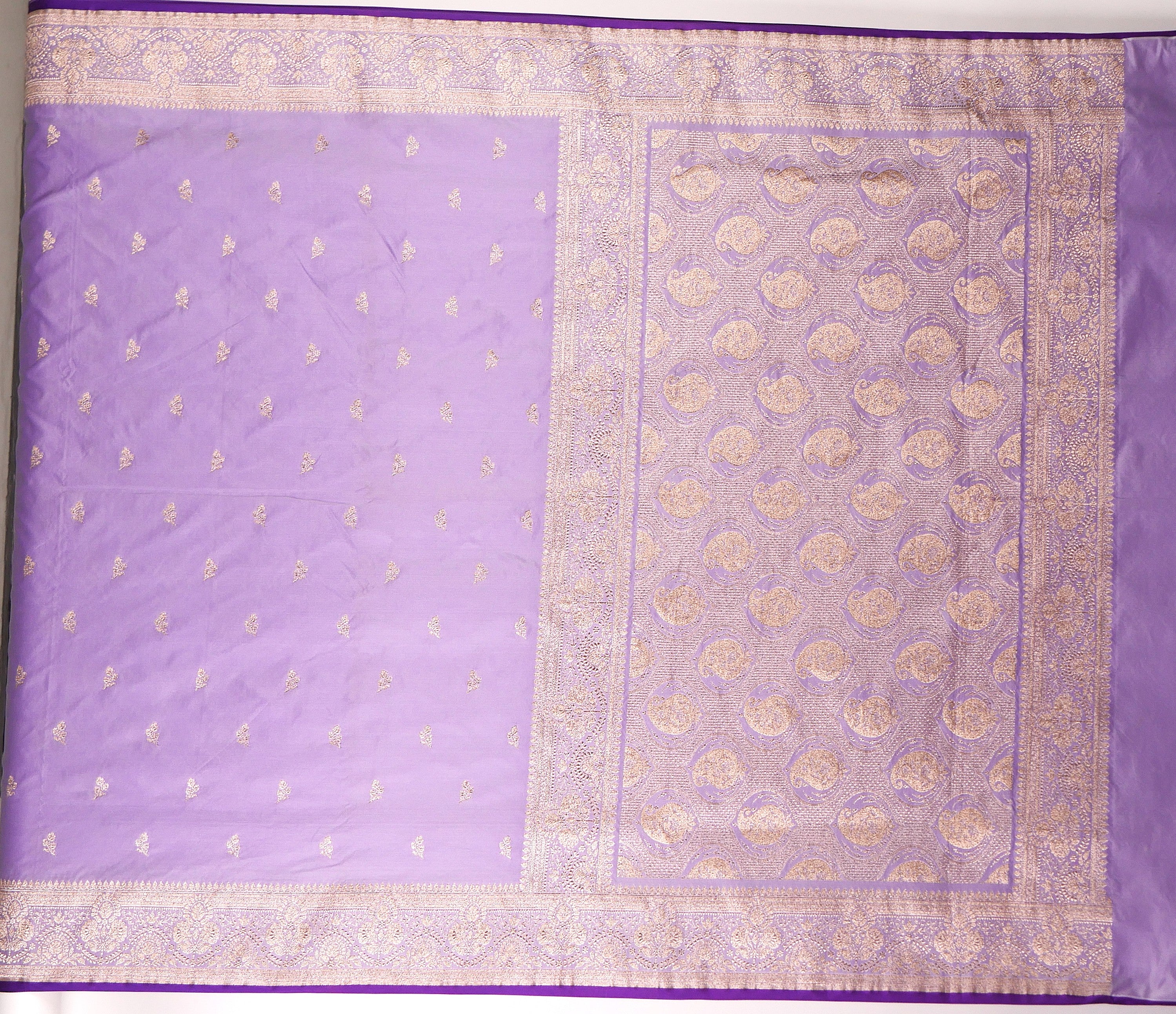 Banarasi Light Purple Katan Satin Silk Saree