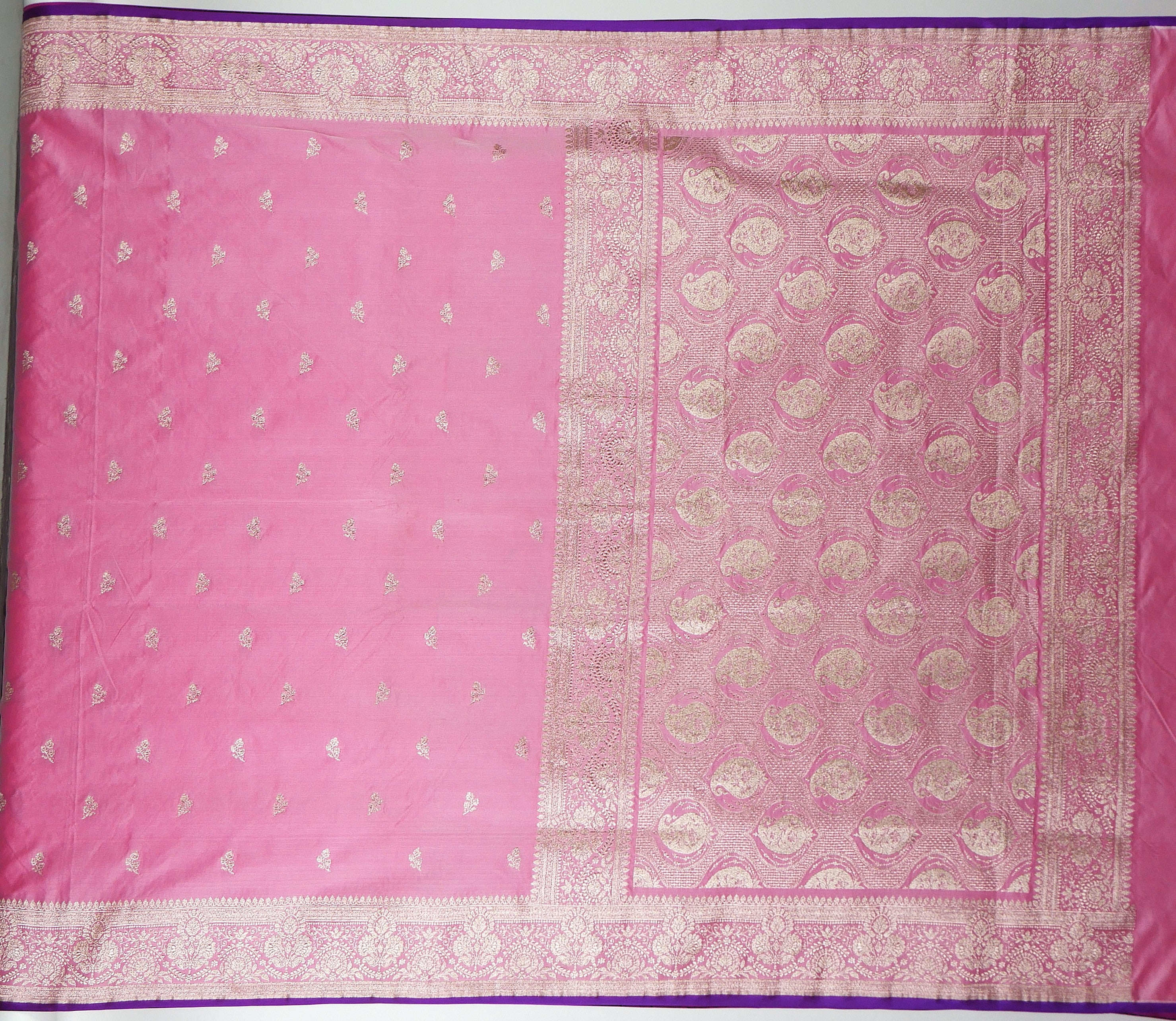 Banarasi Light Pink Katan Satin Silk Saree