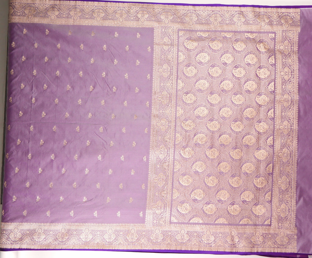 Banarasi Dusty Pink Katan Satin Silk Saree