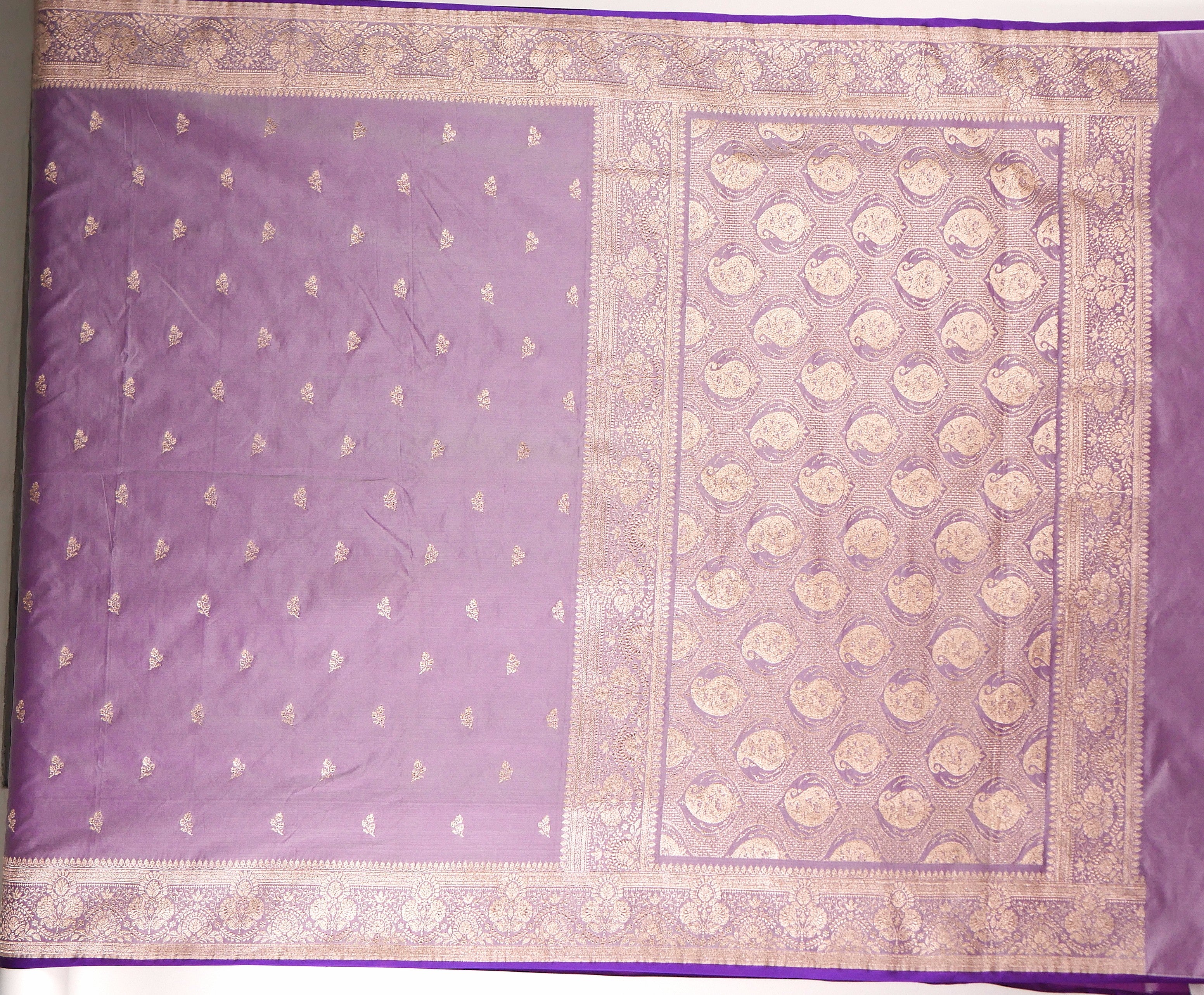 Banarasi Dusty Pink Katan Satin Silk Saree