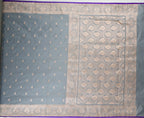 Banarasi Dusty Grey Katan Satin Silk Saree