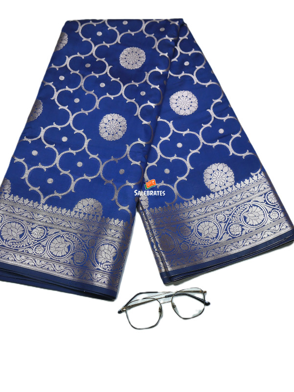 BANARASI KATAN SILK ZARI JAAL SAREE WITH DESIGNER WEAVING BLOUSE
